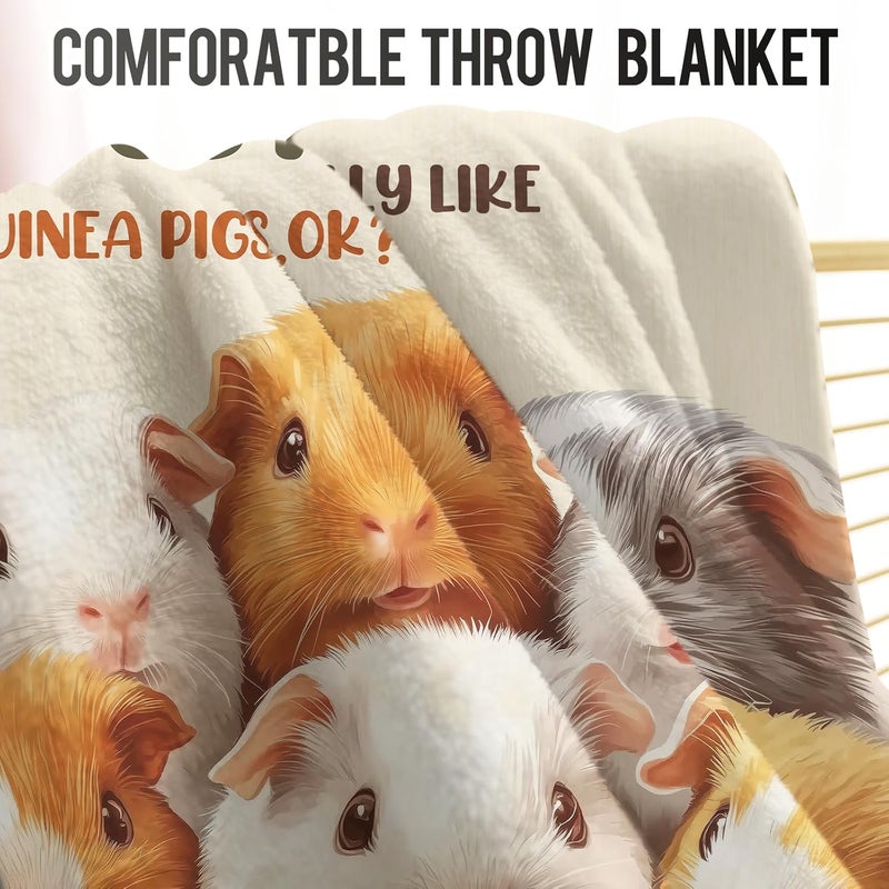 Levens Guinea Pig Blankets for Adults 50"x60", Guinea Pigs Gifts for Girls Boys Women Animal Lovers Soft Flannel Plush Guinea Pig Stuff Throw Blanket Decor for Couch Bed Kids Christmas Birthday Gifts - Image 4